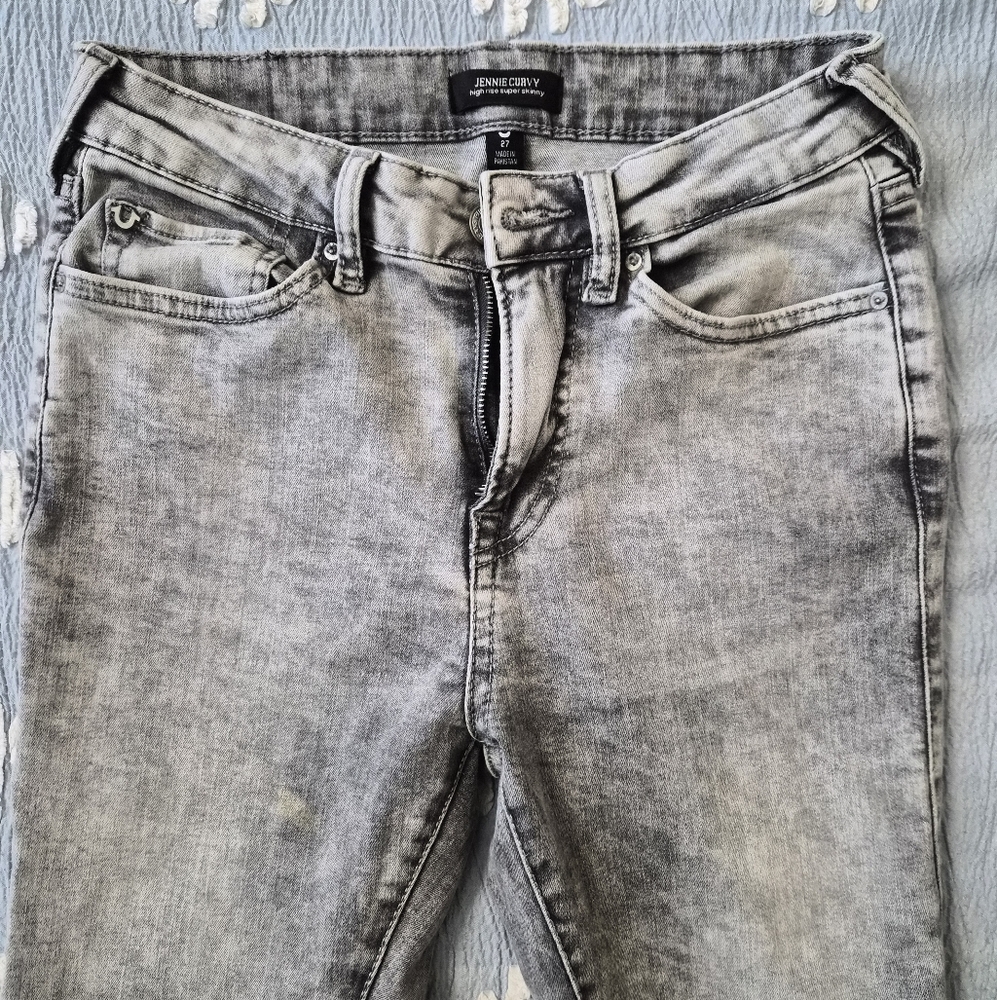 True Religion Gray Super Skinny Jeans